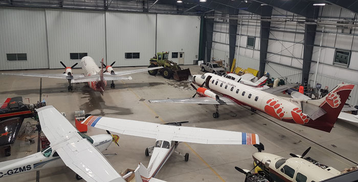 Indoor aircraft storage in our hangar